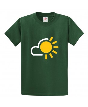 Sun With Clouds Weather Icon Classic Unisex Kids and Adults T-Shirt